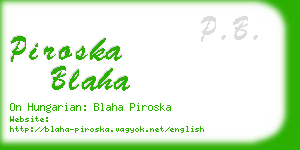 piroska blaha business card